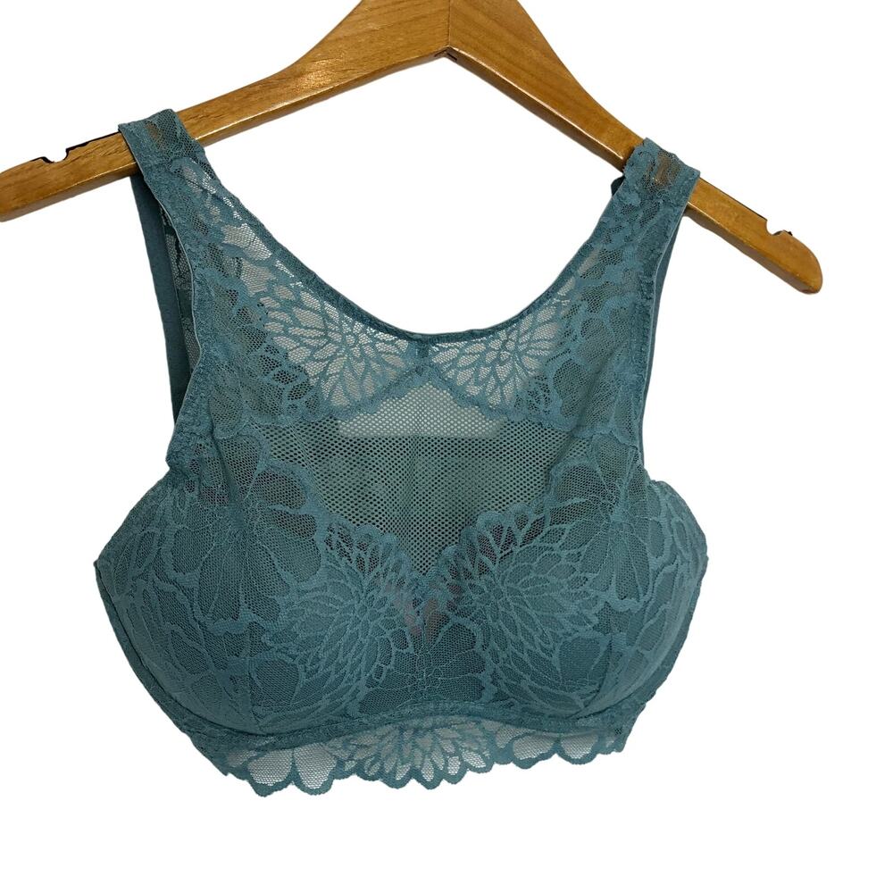 PINK by Victoria's Secret - Seafoam Green Lace Padded Bralette Bra - Size M